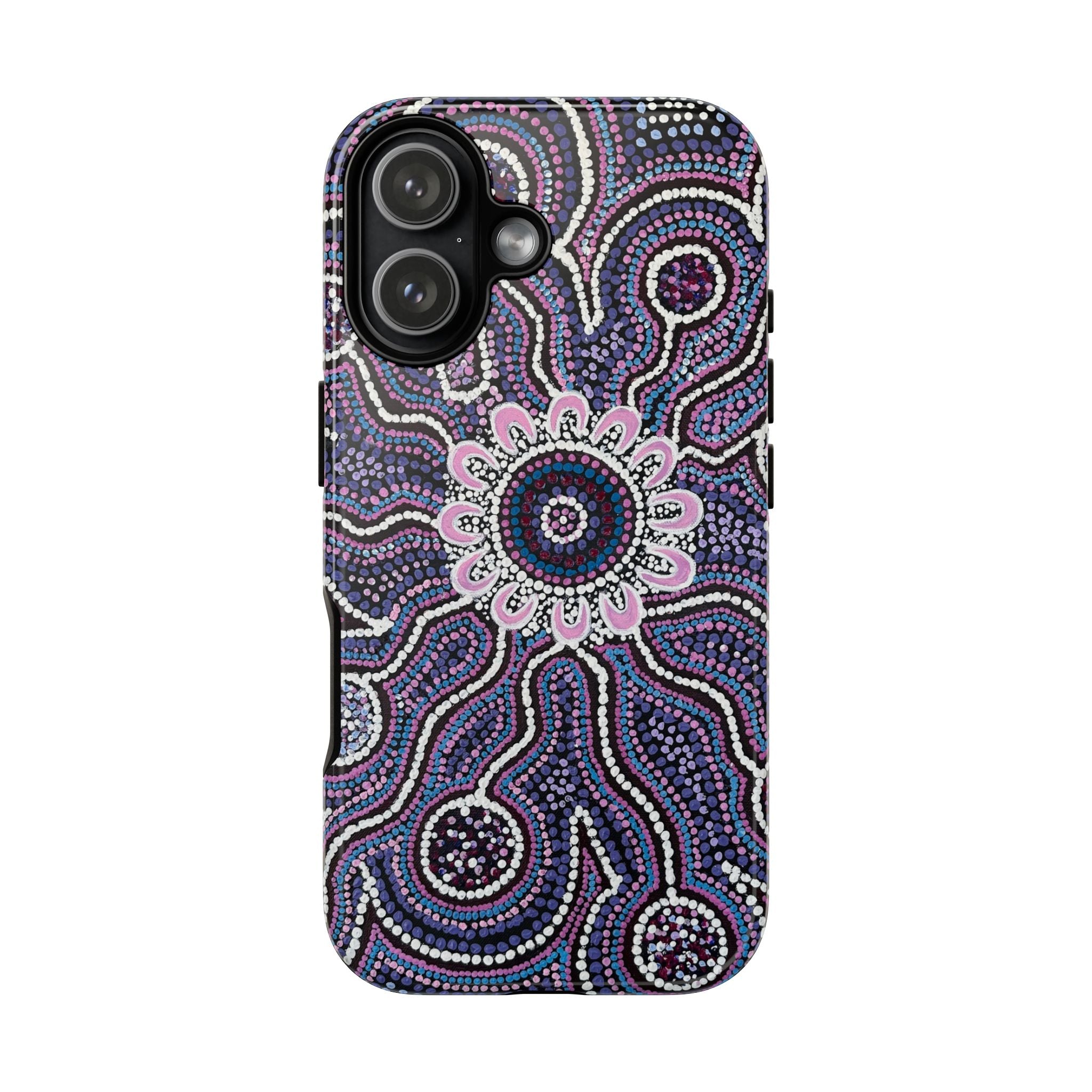 Phone Case — Purple Aboriginal Dot Art Floral Tough Case