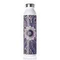 Slim Water Bottle — Purple Aboriginal Dot Art Pattern Stainless Steel Bottle