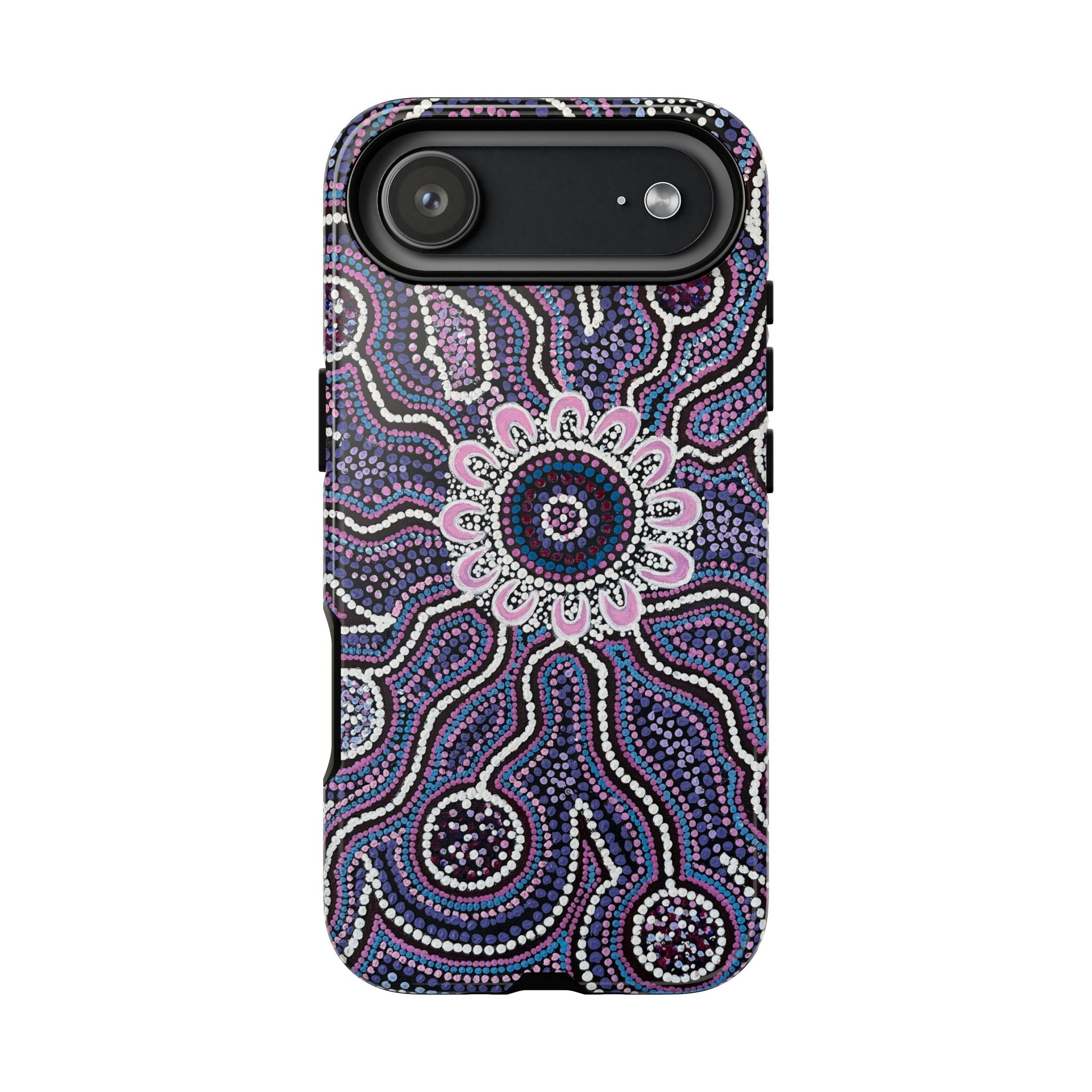 Phone Case — Purple Aboriginal Dot Art Floral Tough Case