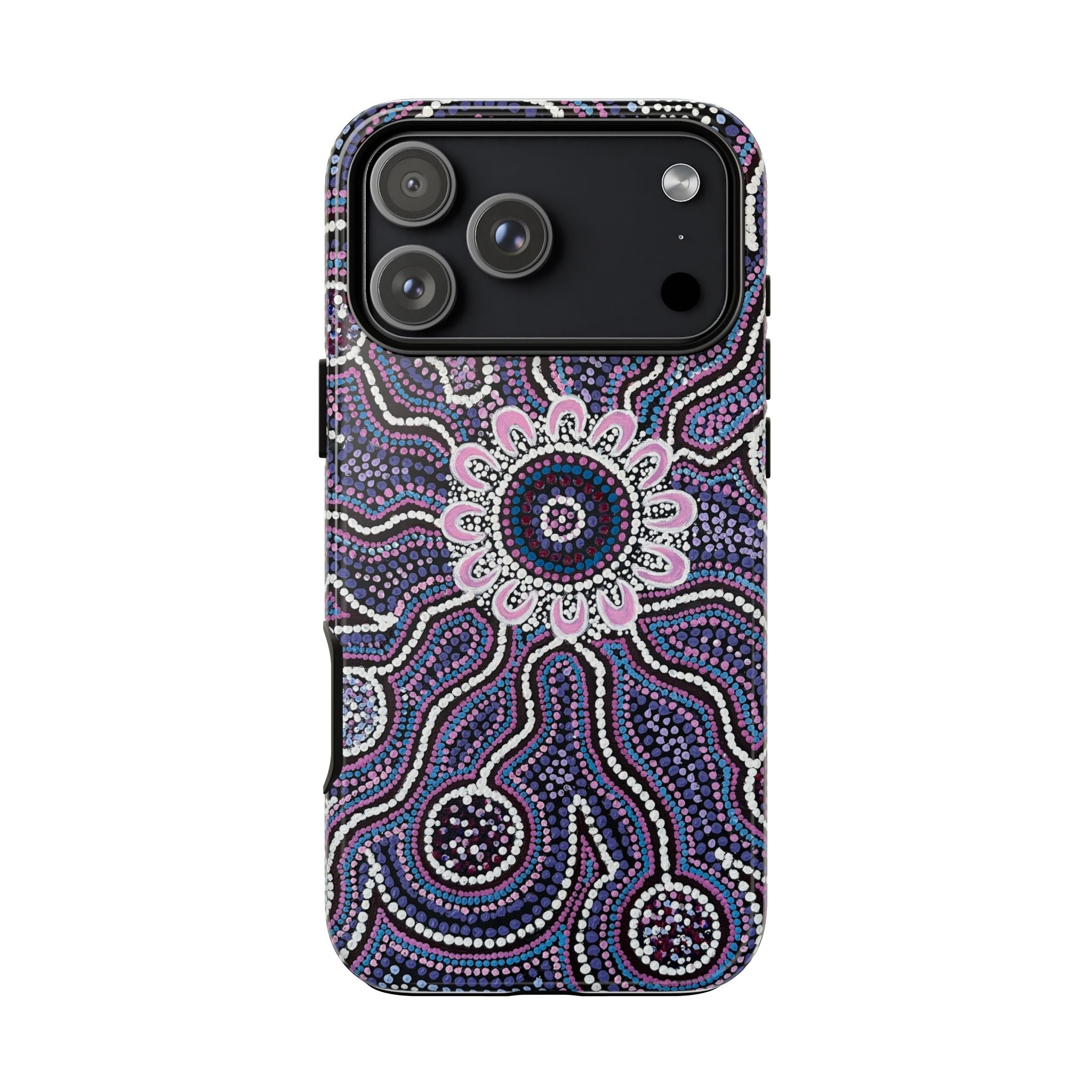Phone Case — Purple Aboriginal Dot Art Floral Tough Case