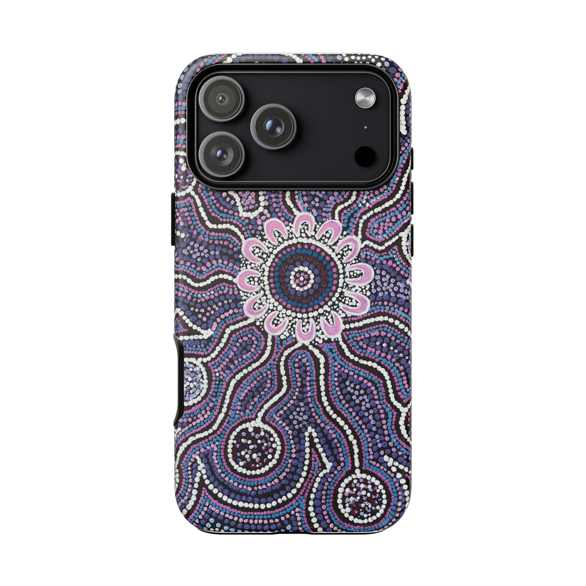 Phone Case — Purple Aboriginal Dot Art Floral Tough Case