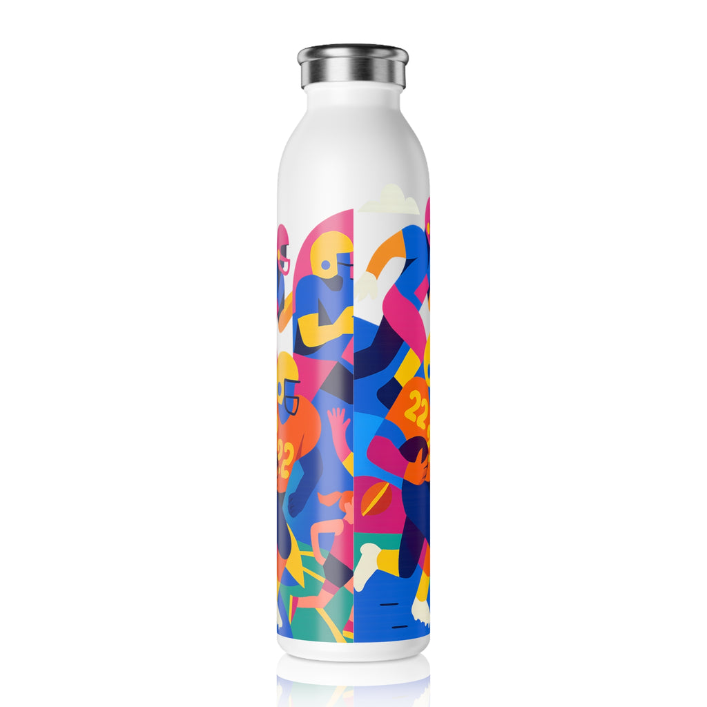All American Slim Water Bottle — Colorful Sports Collage Stainless Steel Bottle