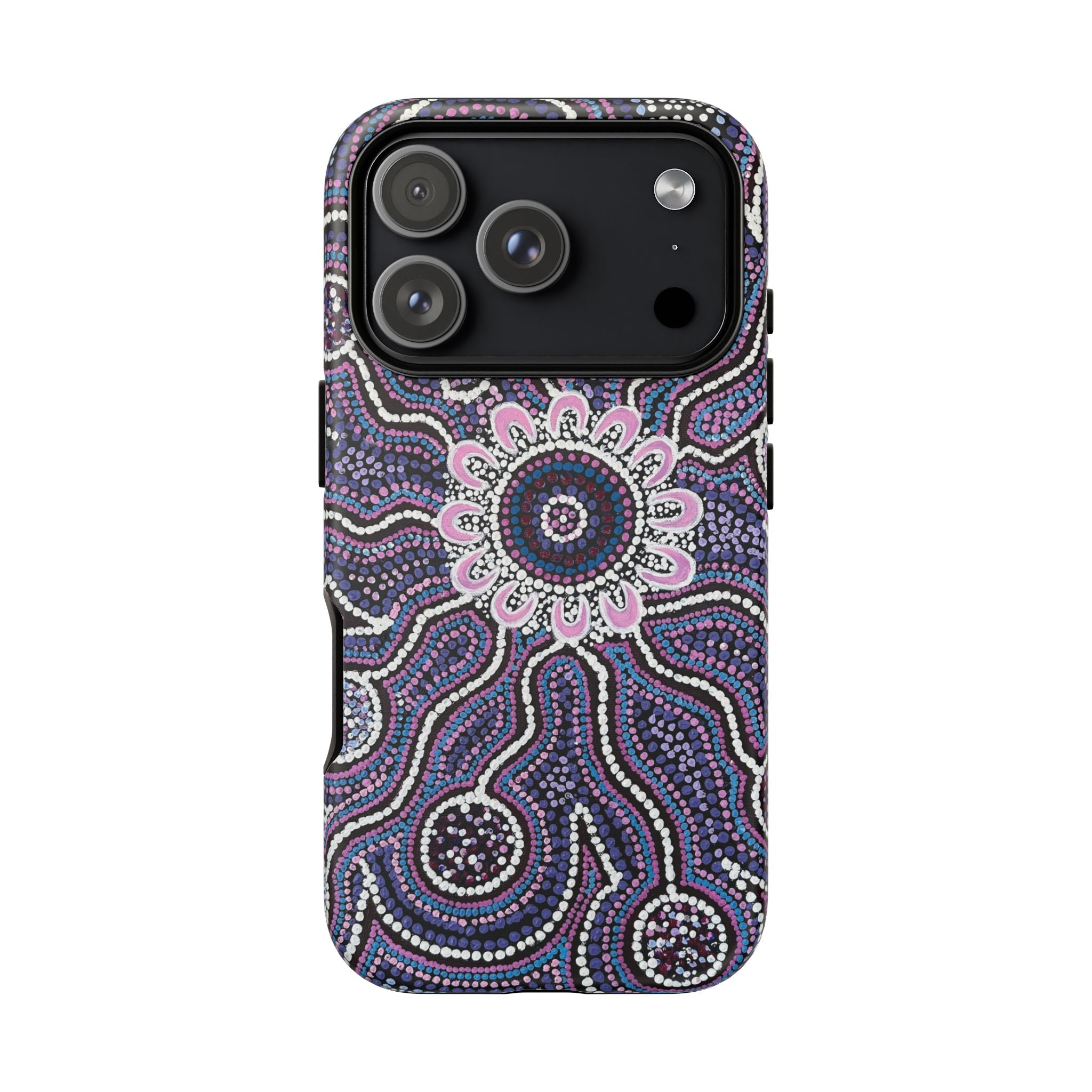 Phone Case — Purple Aboriginal Dot Art Floral Tough Case